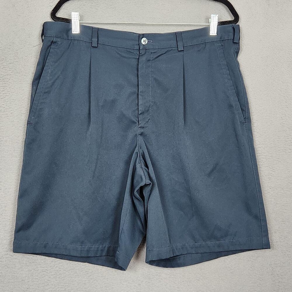 NIKE GOLF Shorts Mens 38 Blue Pleated FitDry Performance Chino Microfiber 10"